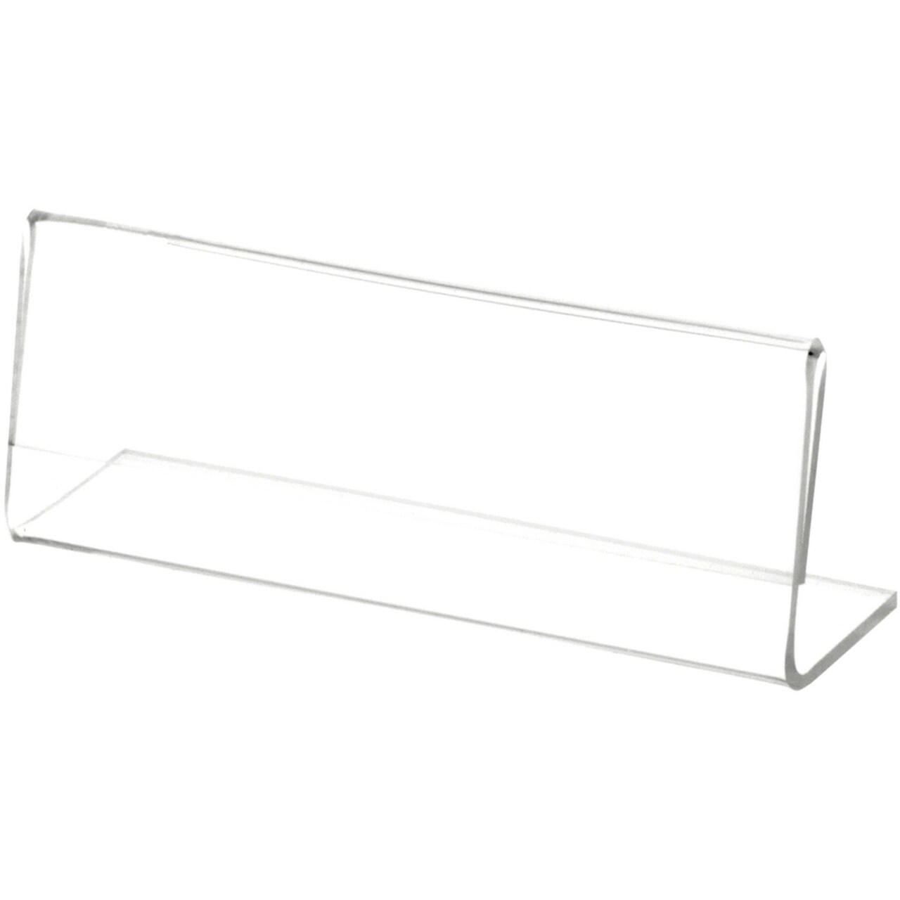 Plymor Clear Acrylic Sign Display / Literature Holder (Angled), 4" W x 1.5" H